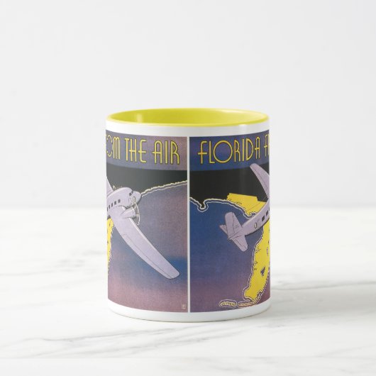 Oude Reisposter, Florida vanuit de Lucht Vliegtuig Mok (Midden)