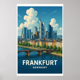 Oude Reisposter Frankfurt Duitsland Poster