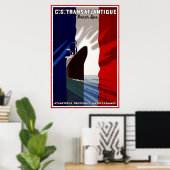 Oude Reisposter Franse Liner Reis Poster (Thuiskantoor)