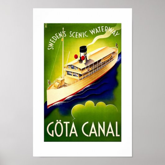 Oude Reisposter Gota Kanaal Poster (Voorkant)