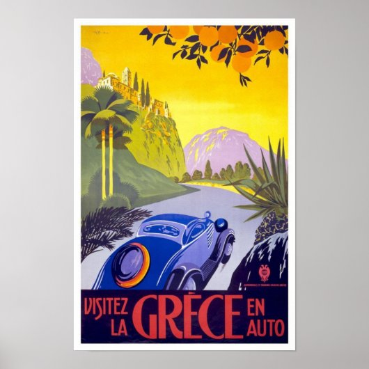 Oude Reisposter Griekenland Poster (Voorkant)