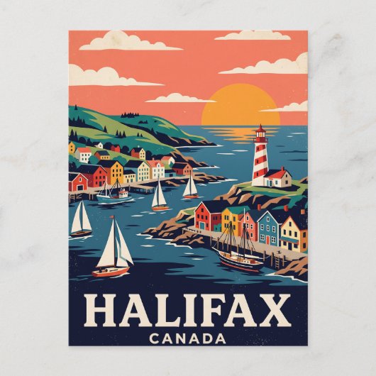 Oude Reisposter Halifax Canada Briefkaart (Voorkant)