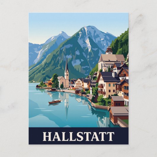 Oude Reisposter | HALLSTATT Briefkaart (Voorkant)