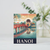 Oude Reisposter | HANOI Briefkaart (Staand voorkant)