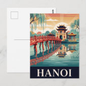 Oude Reisposter | HANOI Briefkaart (Voorkant / Achterkant)