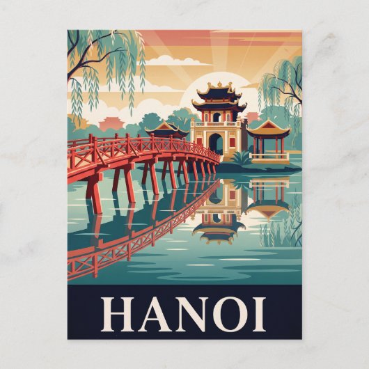 Oude Reisposter | HANOI Briefkaart (Voorkant)