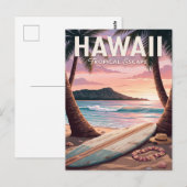 Oude Reisposter | Hawaï Briefkaart (Voorkant / Achterkant)