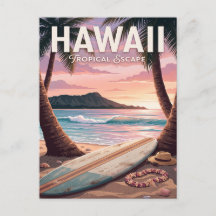 Oude Reisposter | Hawaï