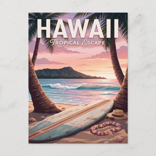 Oude Reisposter | Hawaï Briefkaart (Voorkant)