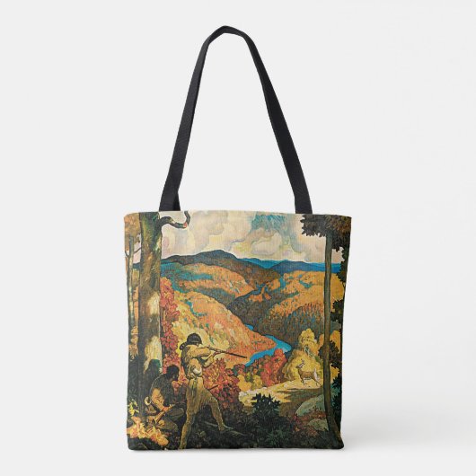 Oude Reisposter, In Old Kentucky, NC Wyeth Tote Bag (Achterkant)