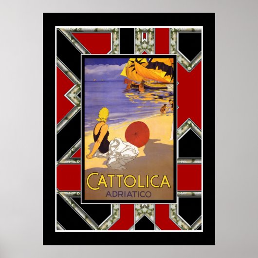 Oude Reisposter Italië Adriatische Zee 2 Poster (Voorkant)