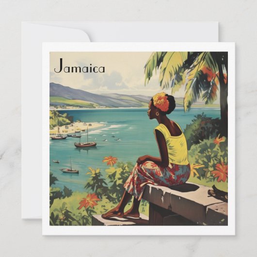 Oude reisposter Jamaicaanse vrouw (Voorkant)
