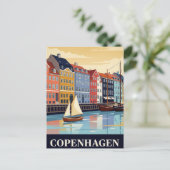 Oude Reisposter | KOPENHAGEN Briefkaart (Staand voorkant)