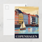 Oude Reisposter | KOPENHAGEN Briefkaart (Voorkant / Achterkant)