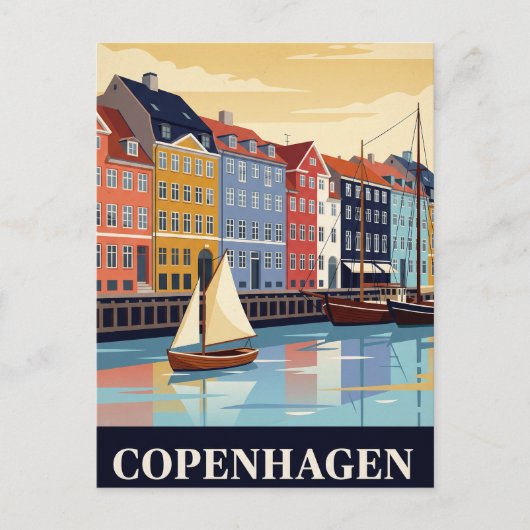 Oude Reisposter | KOPENHAGEN Briefkaart (Voorkant)