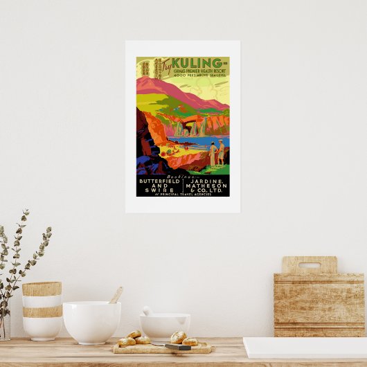 Oude Reisposter Kuling China Poster (Keuken)
