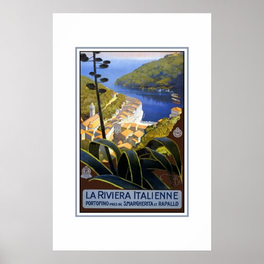 Oude Reisposter La Rivera Italienne Poster (Voorkant)