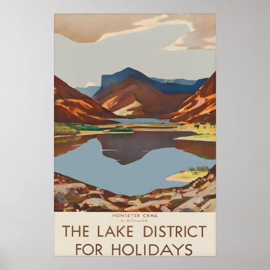 Oude Reisposter Lake District Engeland Poster (Voorkant)