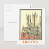 Oude reisposter Lincoln Engeland Briefkaart (Voorkant / Achterkant)