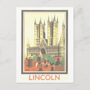 Oude reisposter Lincoln Engeland Briefkaart