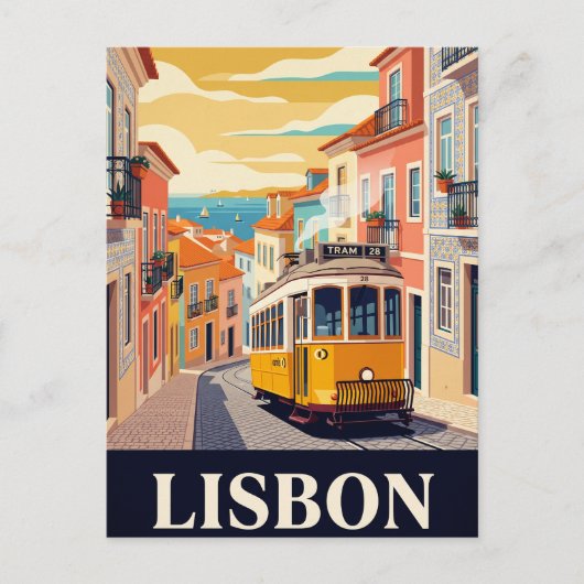 Oude Reisposter | LISBOA Briefkaart (Voorkant)