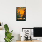 Oude Reisposter Liverpool Engeland Poster (Thuiskantoor)