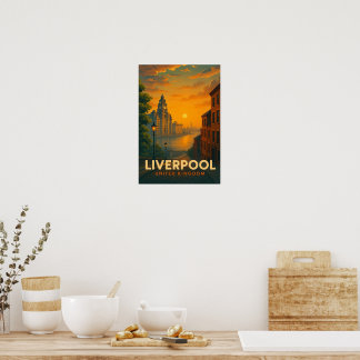 Oude Reisposter Liverpool Engeland Poster
