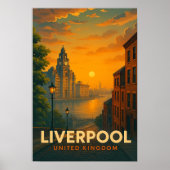Oude Reisposter Liverpool Engeland Poster (Voorkant)