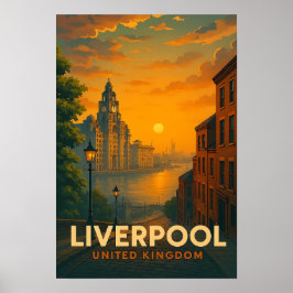 Oude Reisposter Liverpool Engeland Poster
