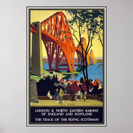 Oude Reisposter Londen Schotland Poster (Voorkant)