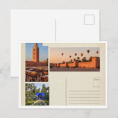 Oude Reisposter Marrakesh Marokko Briefkaart (Voorkant / Achterkant)