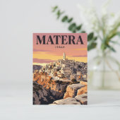 Oude Reisposter | Matera, Italië Briefkaart (Staand voorkant)