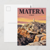 Oude Reisposter | Matera, Italië Briefkaart (Voorkant / Achterkant)