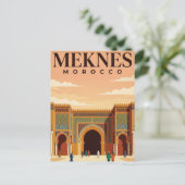 Oude Reisposter | Meknes Marokko Briefkaart (Staand voorkant)