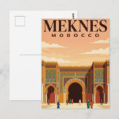 Oude Reisposter | Meknes Marokko Briefkaart (Voorkant / Achterkant)