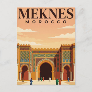 Oude Reisposter | Meknes Marokko Briefkaart