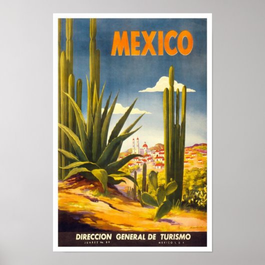 Oude Reisposter Mexico 2 Poster (Voorkant)