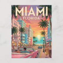 Oude Reisposter | Miami Florida