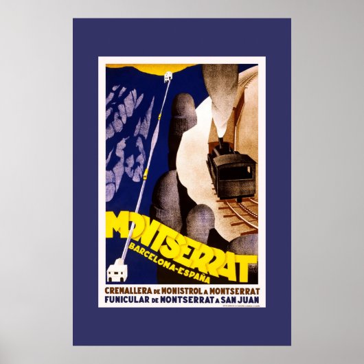 Oude Reisposter Montserrat Spanje Poster (Voorkant)