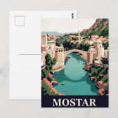 Oude Reisposter | MOSTAR Briefkaart (Voorkant / Achterkant)