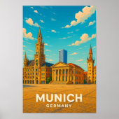 Oude Reisposter München Duitsland Poster (Voorkant)