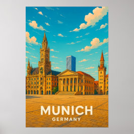 Oude Reisposter München Duitsland Poster