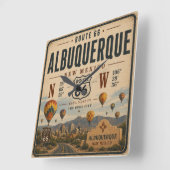 Oude Reisposter New Mexico Decoratie Vierkante Klok (Hoek)