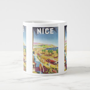 Oude Reisposter, Nice, Frankrijk Franse Riviera Grote Koffiekop