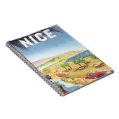 Oude Reisposter, Nice, Frankrijk Franse Riviera Notitieboek (Rechterzijde)