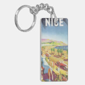 Oude Reisposter, Nice, Frankrijk Franse Riviera Sleutelhanger (Voorkant Links)