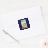 Oude Reisposter, Nice, Frankrijk Franse Riviera Vierkante Sticker (Envelop)