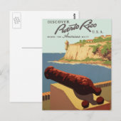 Oude Reisposter, Ontdek Puerto Rico! Briefkaart (Voorkant / Achterkant)