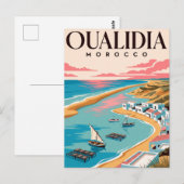 Oude Reisposter | Oualidia Marokko Briefkaart (Voorkant / Achterkant)