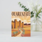 Oude Reisposter | Ouarzazate Marokko Briefkaart (Staand voorkant)